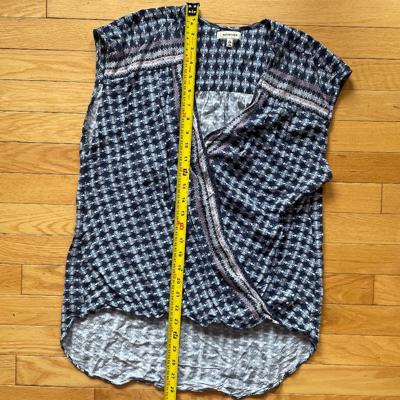 Max Studio Printed Faux-Wrap Sleeveless Blouse - Picture 12 of 12